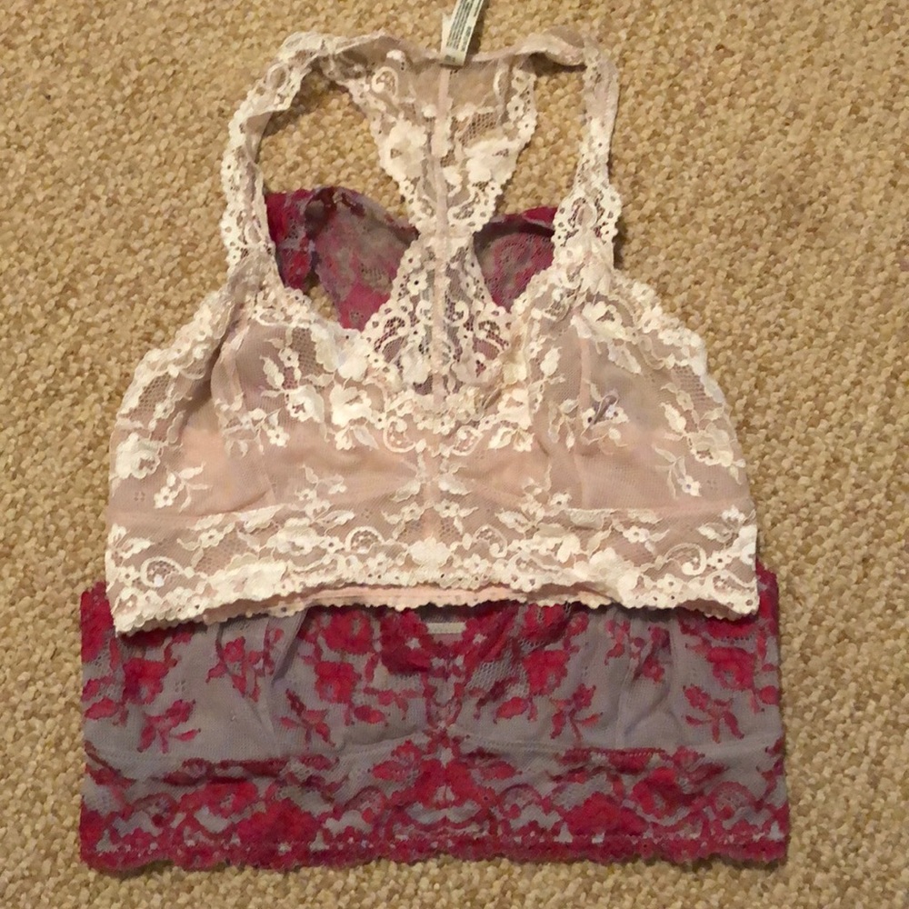 Set of 2 free people bralettes